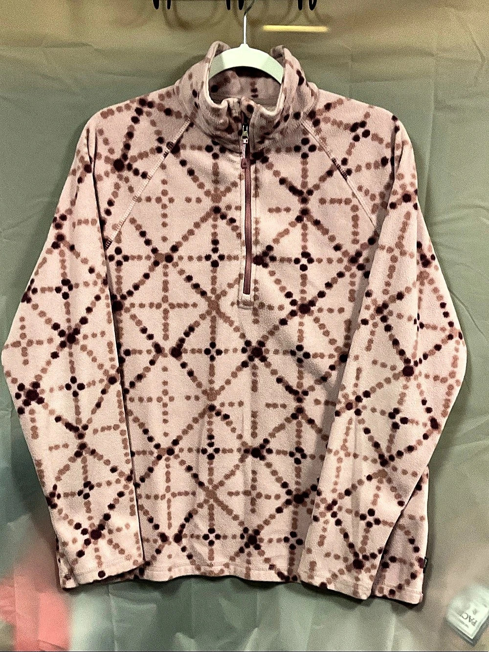 Eddie Bauer Women's Quest Fleece 1/4-Zip Pullover - Print Pink & Brown
